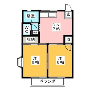 レジデンス数沢【2階】の間取り