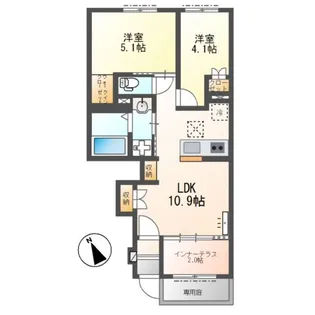 キルシュブリューテ【1階】の間取り