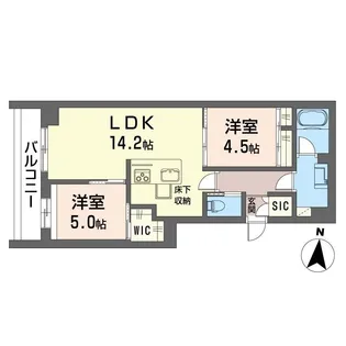 ビューシエル【1階】の間取り
