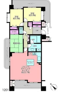 ダイアパレスパレッティア【12階】の間取り