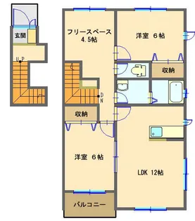 シャルムリヴェールA【2階】の間取り