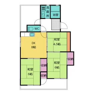 ハイツ森鷹【5階】の間取り