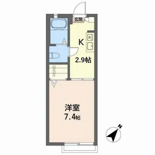 ランドロード・オチ 千日【2階】の間取り