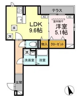 Asset-Court堀之内【1階】の間取り