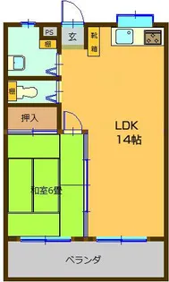 サンハイツ上前門 ~いーめいじょう~【3階】の間取り