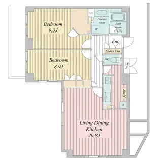 パークプレイス三田【6階】の間取り