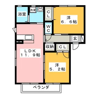 セラセゾン A【2階】の間取り