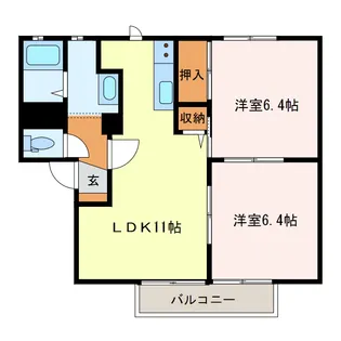 プレステージすずかA【1階】の間取り