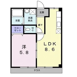 ヴィーブルS【1階】の間取り