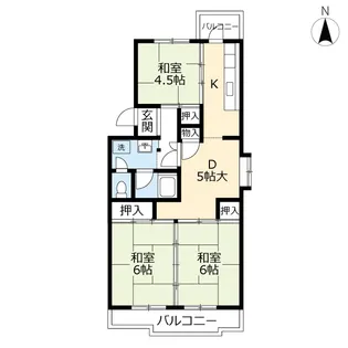 UR枝光【4階】の間取り