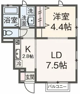 クレスト白楽【1階】の間取り