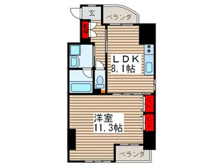 CASSIA錦糸町South Court【9階】の間取り