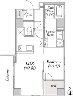 ミリアレジデンス長原【6階】の間取り