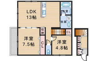 ウェルゲートノース【2階】の間取り