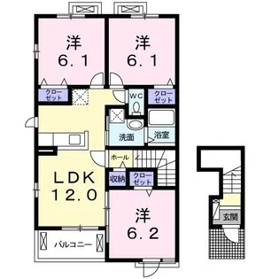 フレックス津 A棟【2階】の間取り
