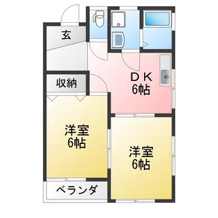 マンション海馬B【2階】の間取り