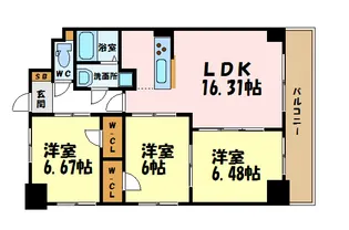 S-FORT鶴舞reale【13階】の間取り