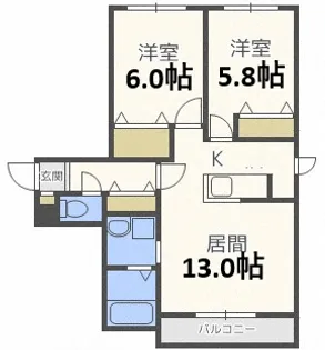 ル・ファール南郷アネックス【3階】の間取り