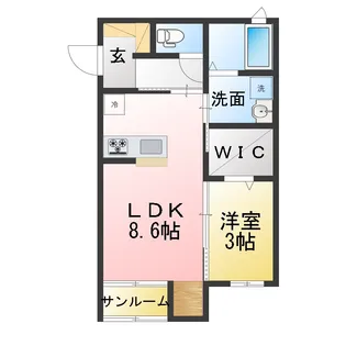 オランジュベール桑名【1階】の間取り