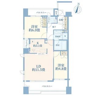 広尾シティタワー【2階】の間取り