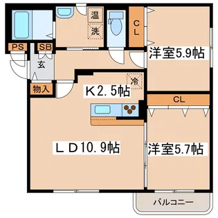 メゾンルミエール【1階】の間取り