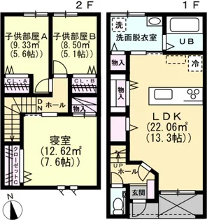 ナチュラルヴィレッジ豊田 A棟の間取り