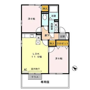 ソレアードさくら【1階】の間取り