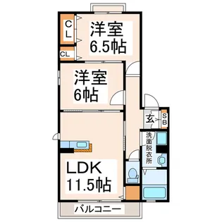 スカイヒルズ【1階】の間取り