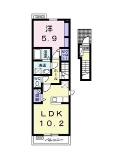 グランデ・プリムラB【2階】の間取り