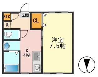 メゾンシャロット【1階】の間取り