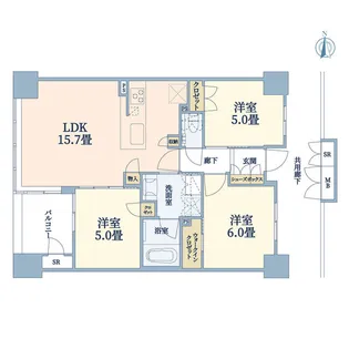 リバーガーデン四天王寺【19階】の間取り