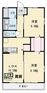 le ciel blue II【2階】の間取り