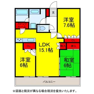 アルファグランデ成田六番街アレイコート【2階】の間取り