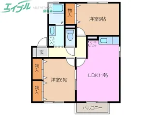 ソレイユ B【2階】の間取り