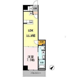 Hill Flat Osaki【1階】の間取り
