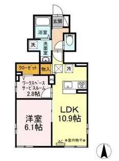 シンシア野沢【1階】の間取り