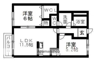 ミレニアムサンW棟【1階】の間取り
