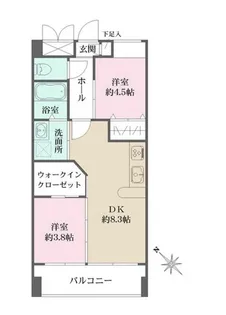 アビオン中野坂上B棟【3階】の間取り