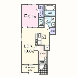 ル・クレール【1階】の間取り