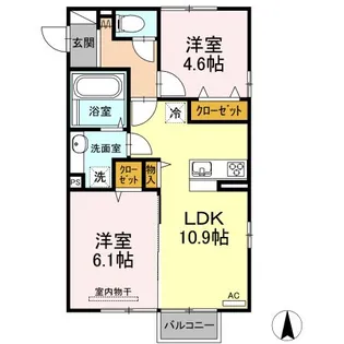 カサ・ドルチェ A【2階】の間取り