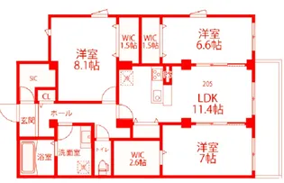 メゾン・ド・コリーヌ【2階】の間取り