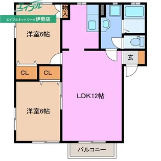 キャッスル伊勢【1階】の間取り