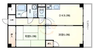 21北堀江【8階】の間取り