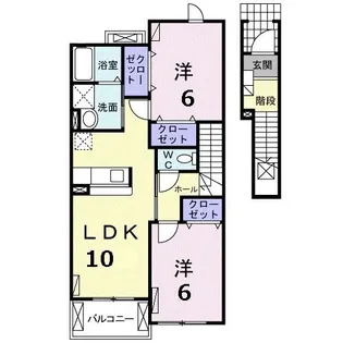 プリべ ドゥース【2階】の間取り