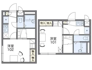 レオパレスグリーンリーフ【2階】の間取り