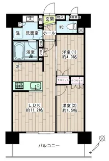 レ・ジェイド新横浜【15階】の間取り