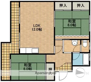 篠ヶ瀬ハイツ【1階】の間取り