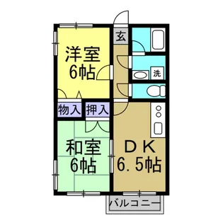 原松ハイツB【2階】の間取り