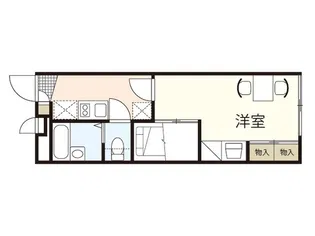 レオパレス恵夢伍番館【1階】の間取り