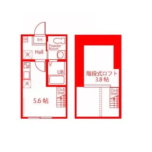 ハーミットクラブハウス金沢八景B棟【1階】の間取り
